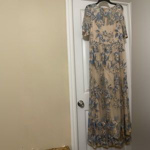 Hijabi friendly blue dress by Adriana Papell!